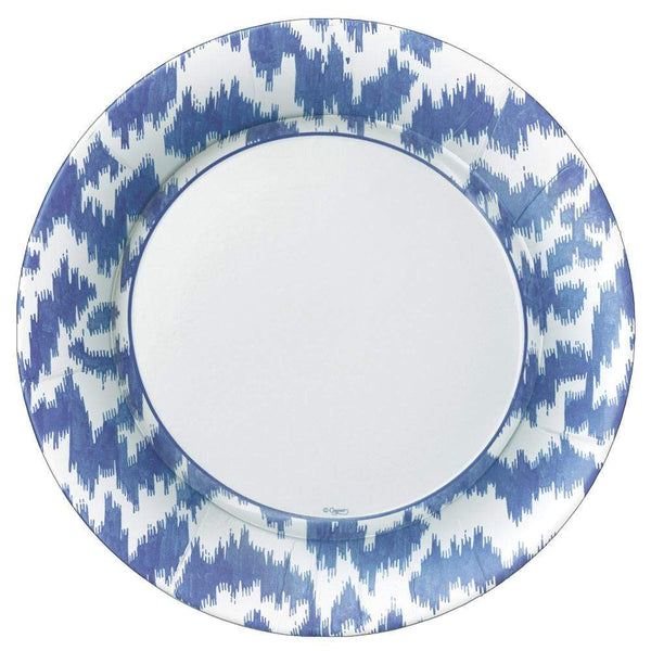 Modern Moiré Paper Dinner Plates in Blue - 8 Per Package - touchGOODS