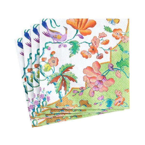 Summer Palace Paper Cocktail Napkins in Celadon - 20 Per Package - touchGOODS