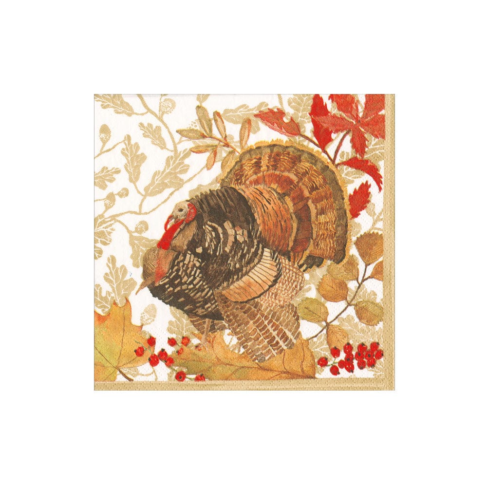 Woodland Turkey Paper Cocktail Napkins - 20 Per Package - touchGOODS