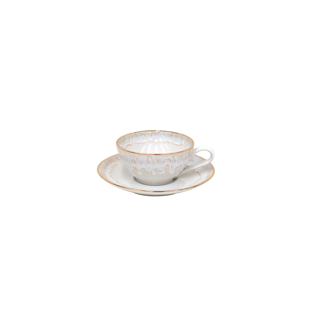 Taormina White/Gold Tea Cup & Saucer