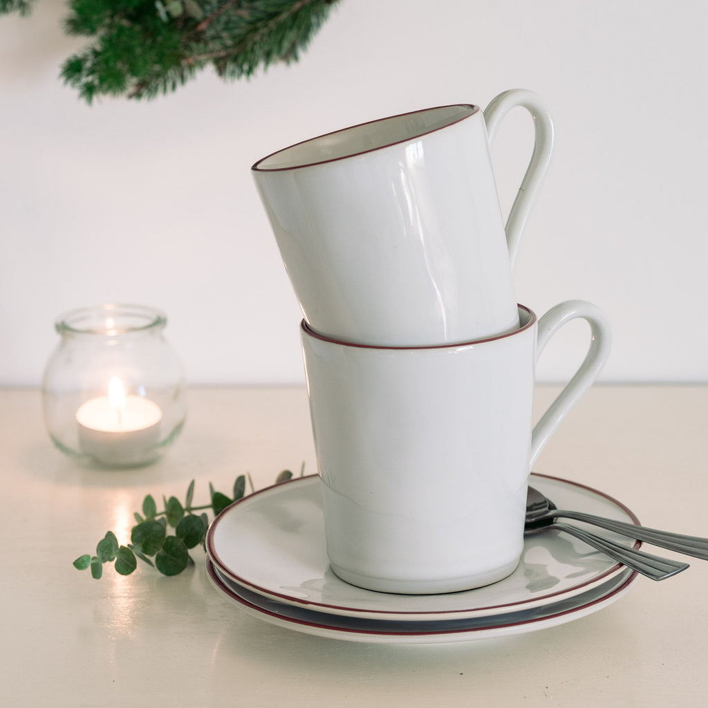 Beja White-Red Mug