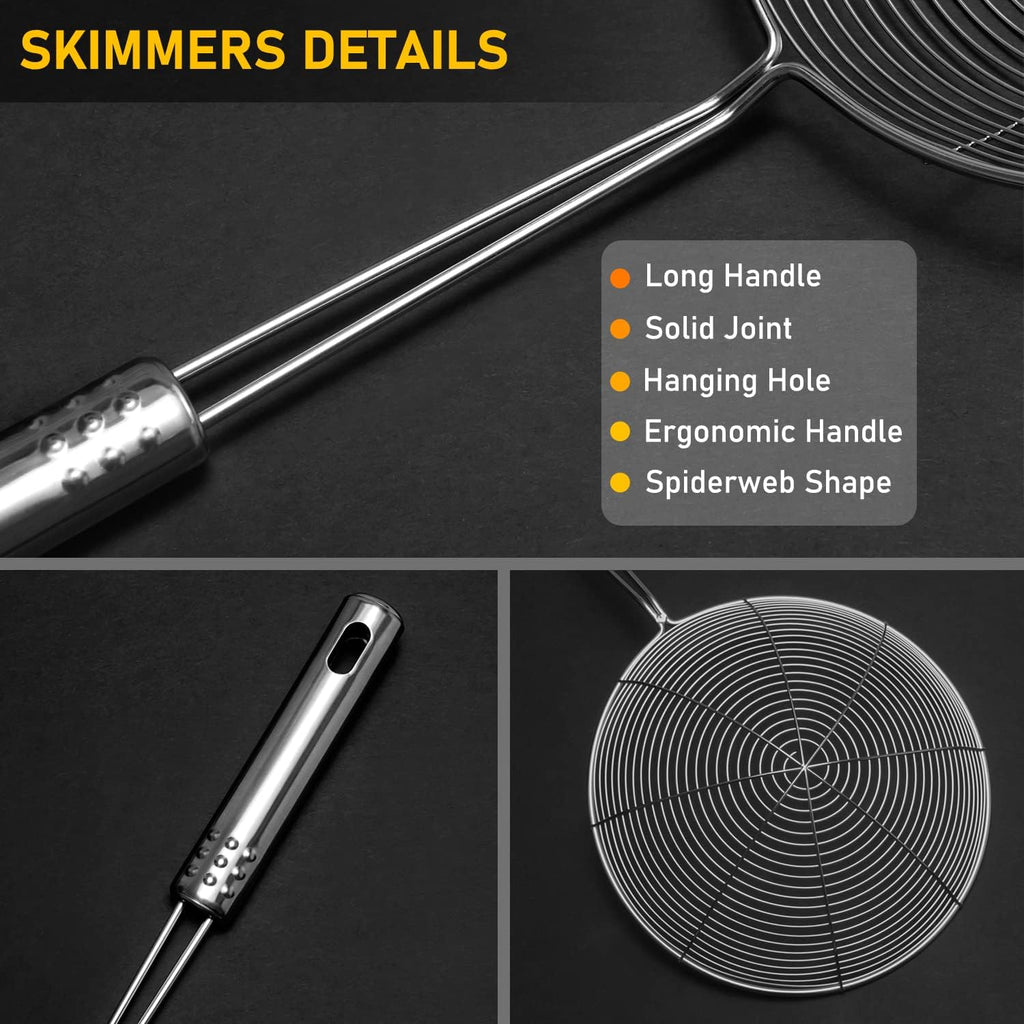 Skimmer Solid Spider Strainer Ladle Colander Stainless Steel