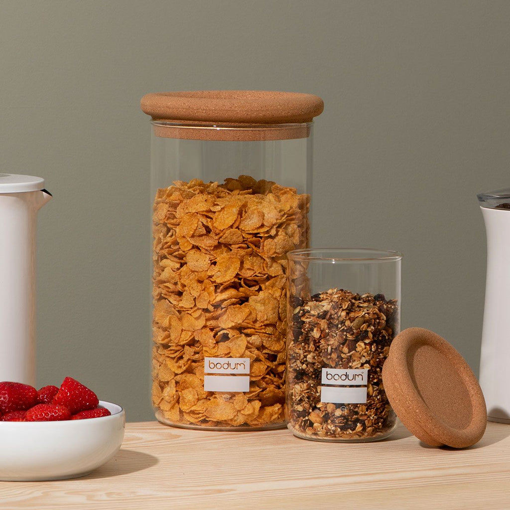 Glass Storage Jars with Cork Lid - touchGOODS