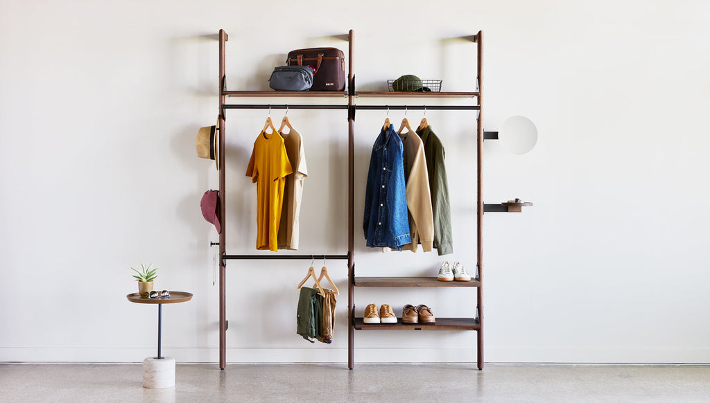 Gus* Modern Branch-2 Wardrobe Unit in a styled room setting