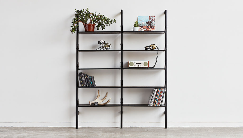 Gus* Modern Branch Shelf 1-Pack with Brackets in a styled room setting
