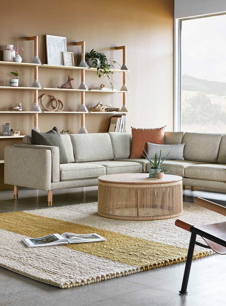 Gus* Modern Augusta Bi-Sectional in a styled room setting