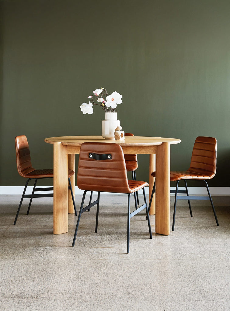 Gus* Modern Bancroft Round Dining Table in a styled room setting