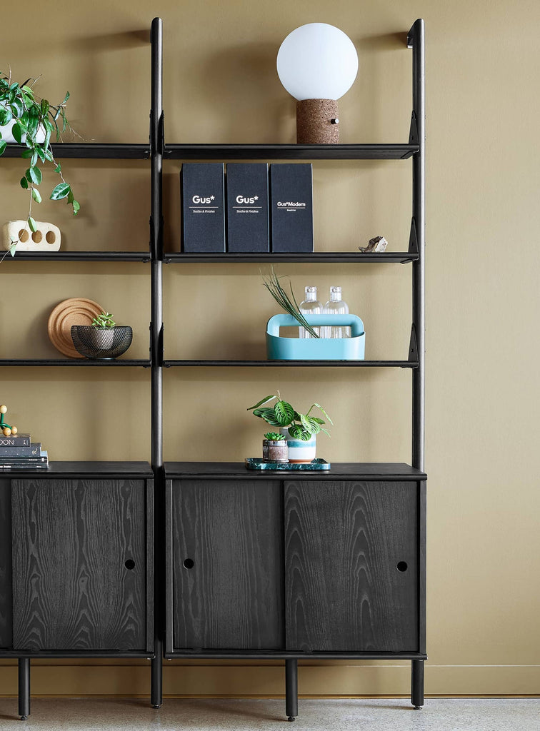 Gus* Modern Branch Shelves 5-pack with Brackets in a styled room setting
