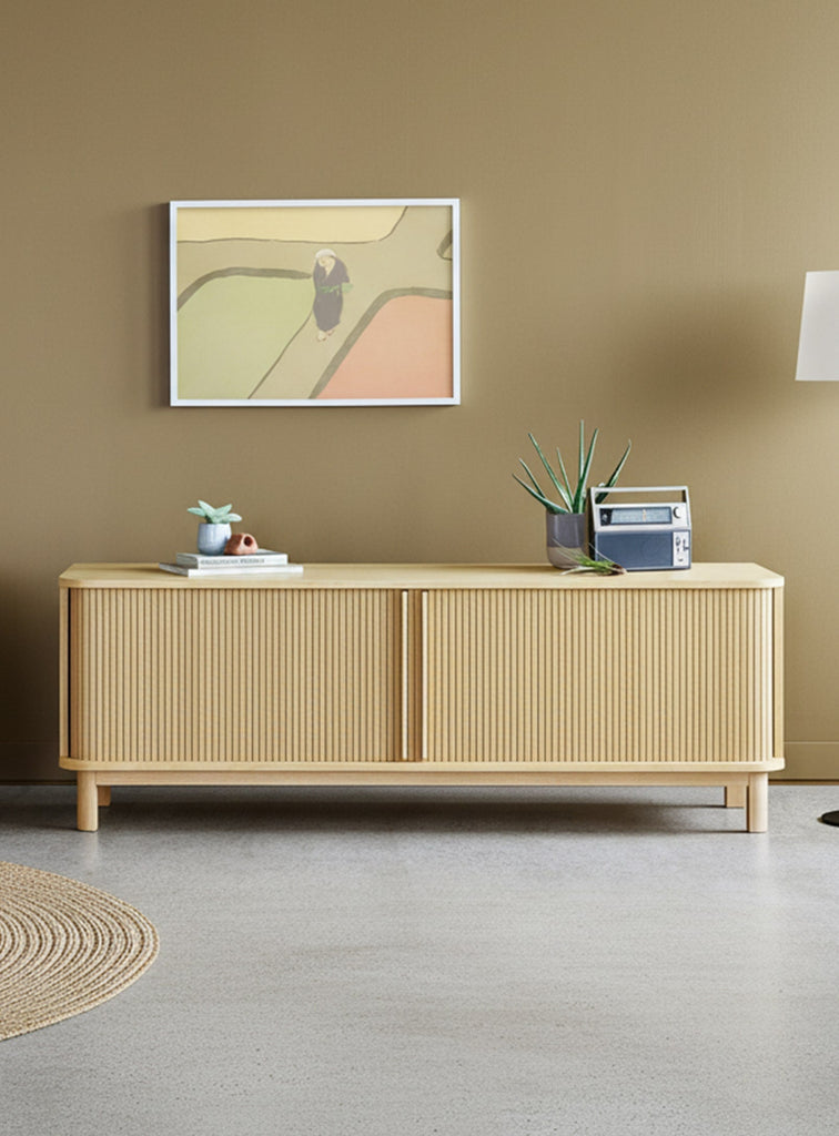 Gus* Modern Ledger Sideboard in a styled room setting