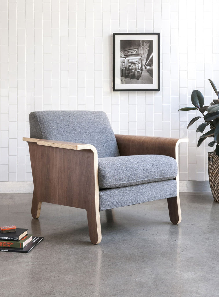 Gus* Modern Lodge Chair in a styled room setting