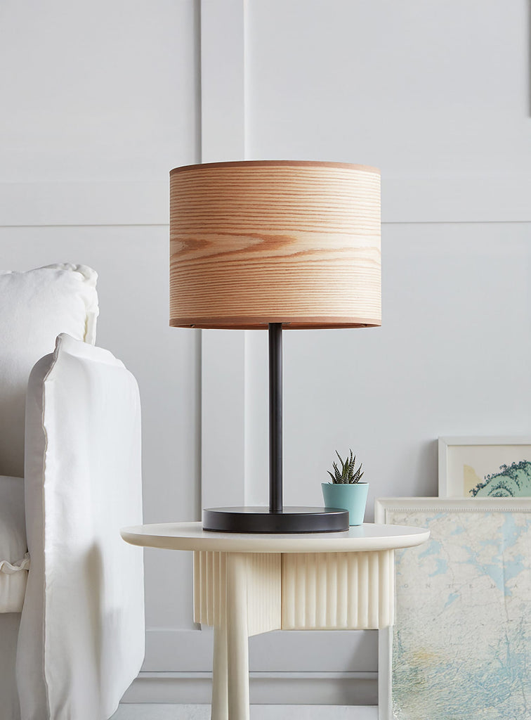 Gus* Modern Milton Table Lamp in a styled room setting