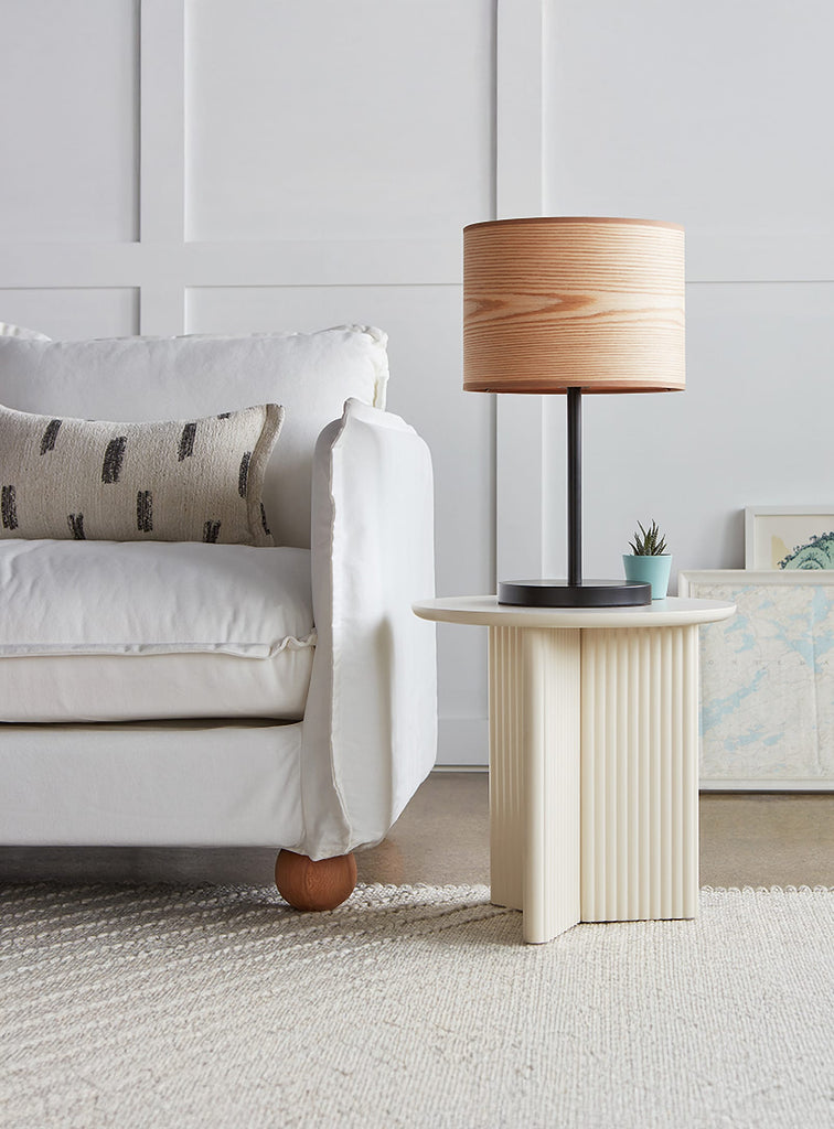 Gus* Modern Milton Table Lamp in a styled room setting