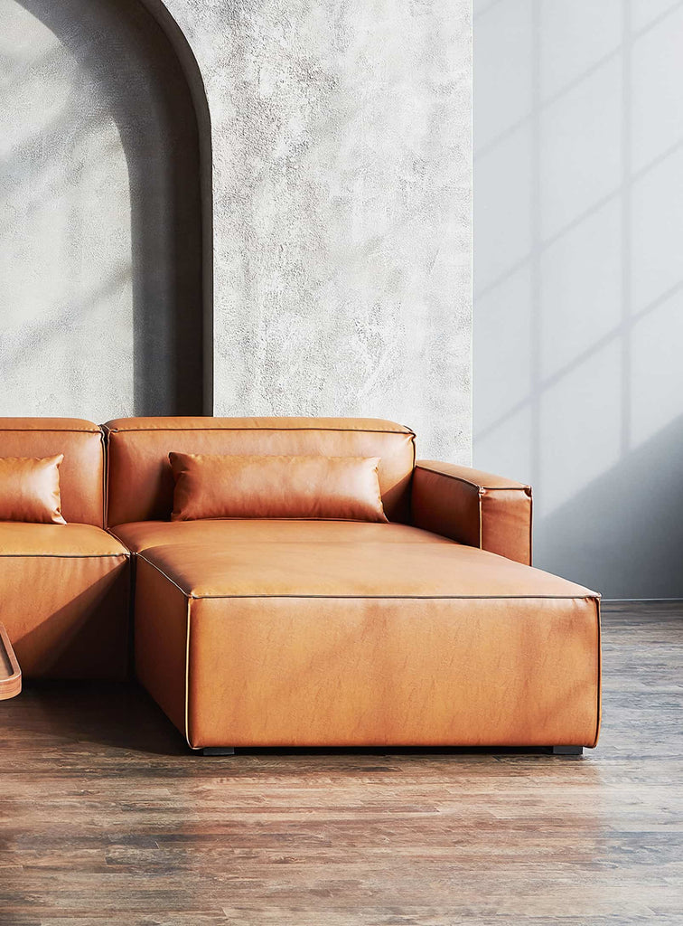 Gus* Modern Mix Modular Ottoman in a styled room setting