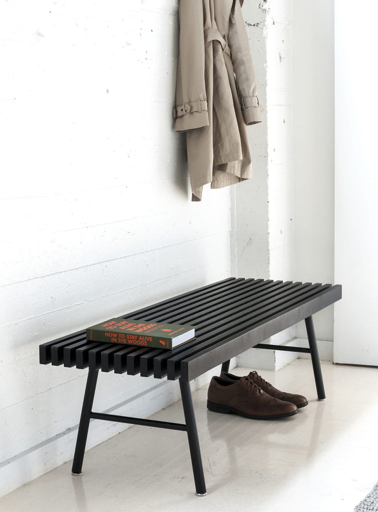 Gus* Modern Transit Bench in a styled room setting
