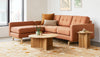 Gus* Modern Jane 2 LOFT Bi-Sectional Natural Finish Base in a styled room setting