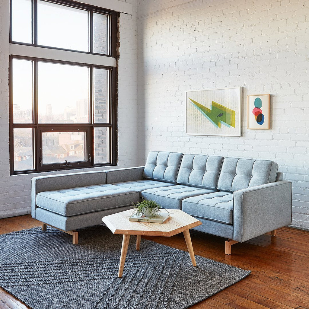 Gus* Modern Jane 2 Loft Bi-Sectional in a styled room setting