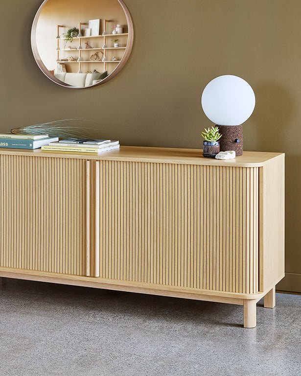 Gus* Modern Ledger Sideboard in a styled room setting