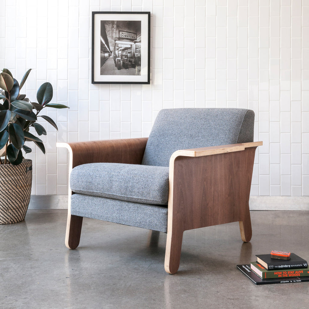 Gus* Modern Lodge Chair in a styled room setting