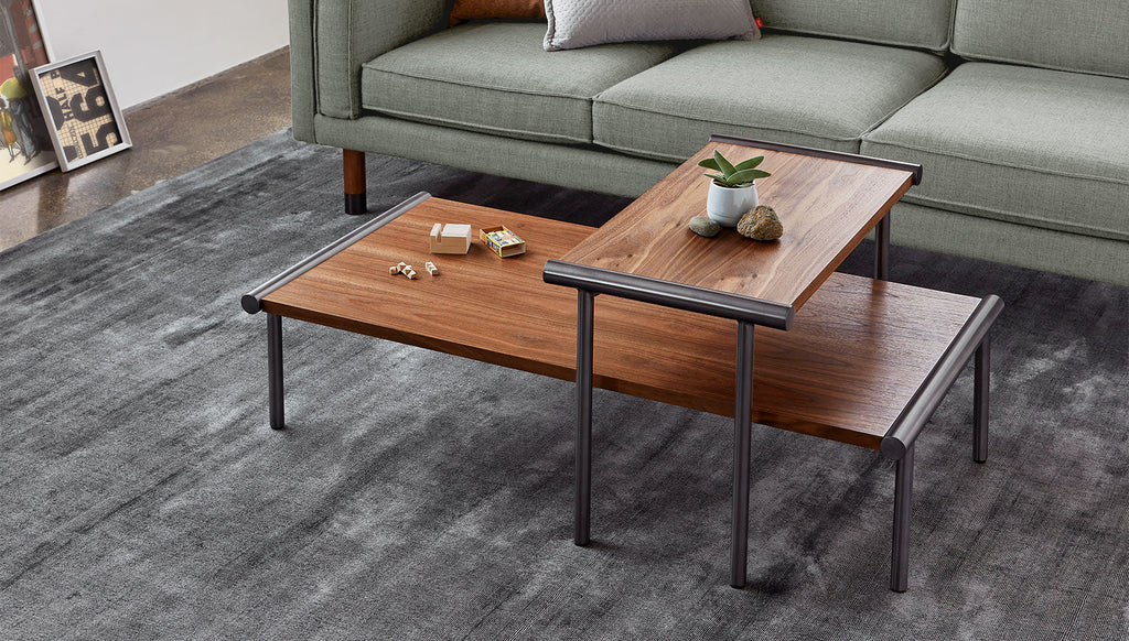 Gus* Modern Manifold Coffee Table in a styled room setting