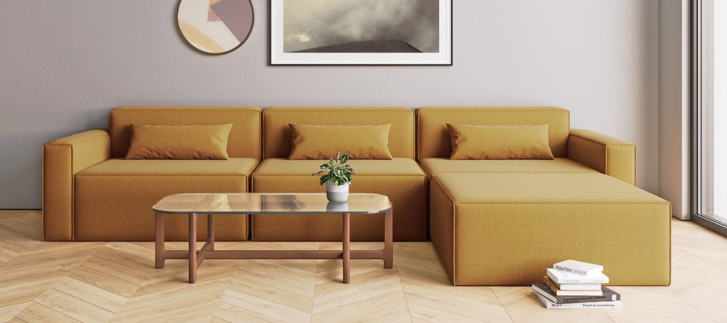 Gus* Modern Mix Modular 4-PC Sectional in a styled room setting