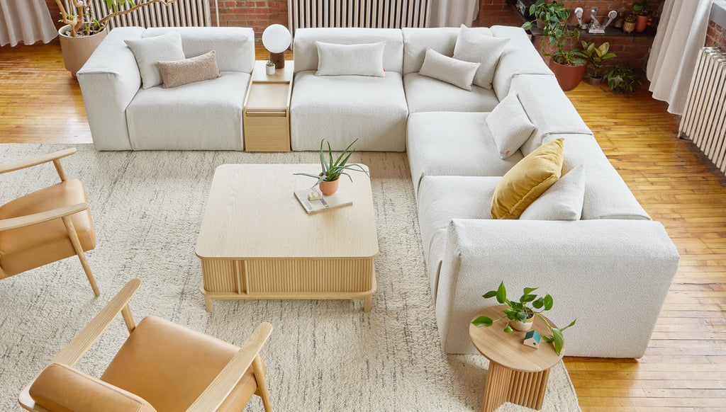 Gus* Modern Nest Modular 5-PC Sectional in a styled room setting