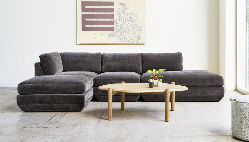 Gus* Modern Podium 5PC Corner Sectional in a styled room setting
