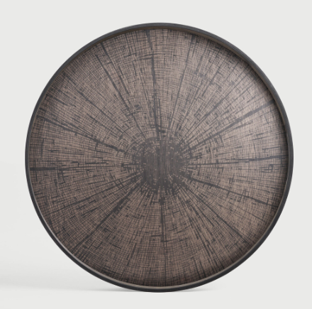 Slice Wooden Tray Black - Round XL