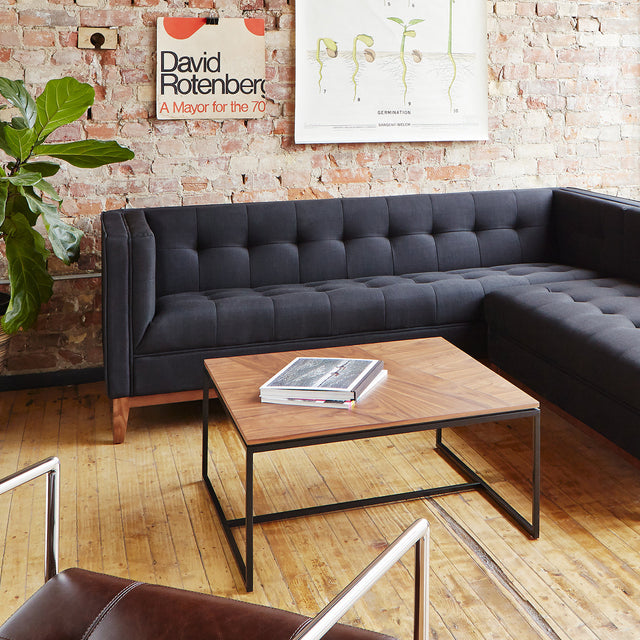 Gus* Modern Tobias Coffee Table Square in a styled room setting
