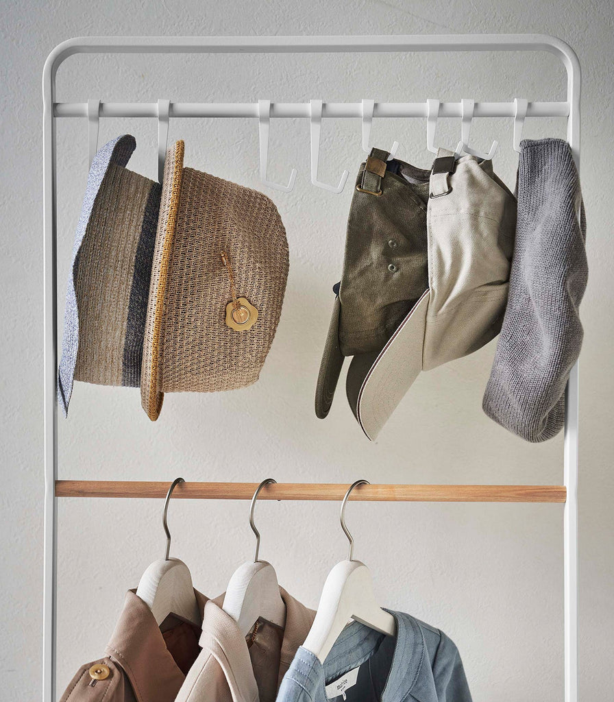 Coat Rack With Hat Storage (66" H)  - Steel + Wood - touchGOODS