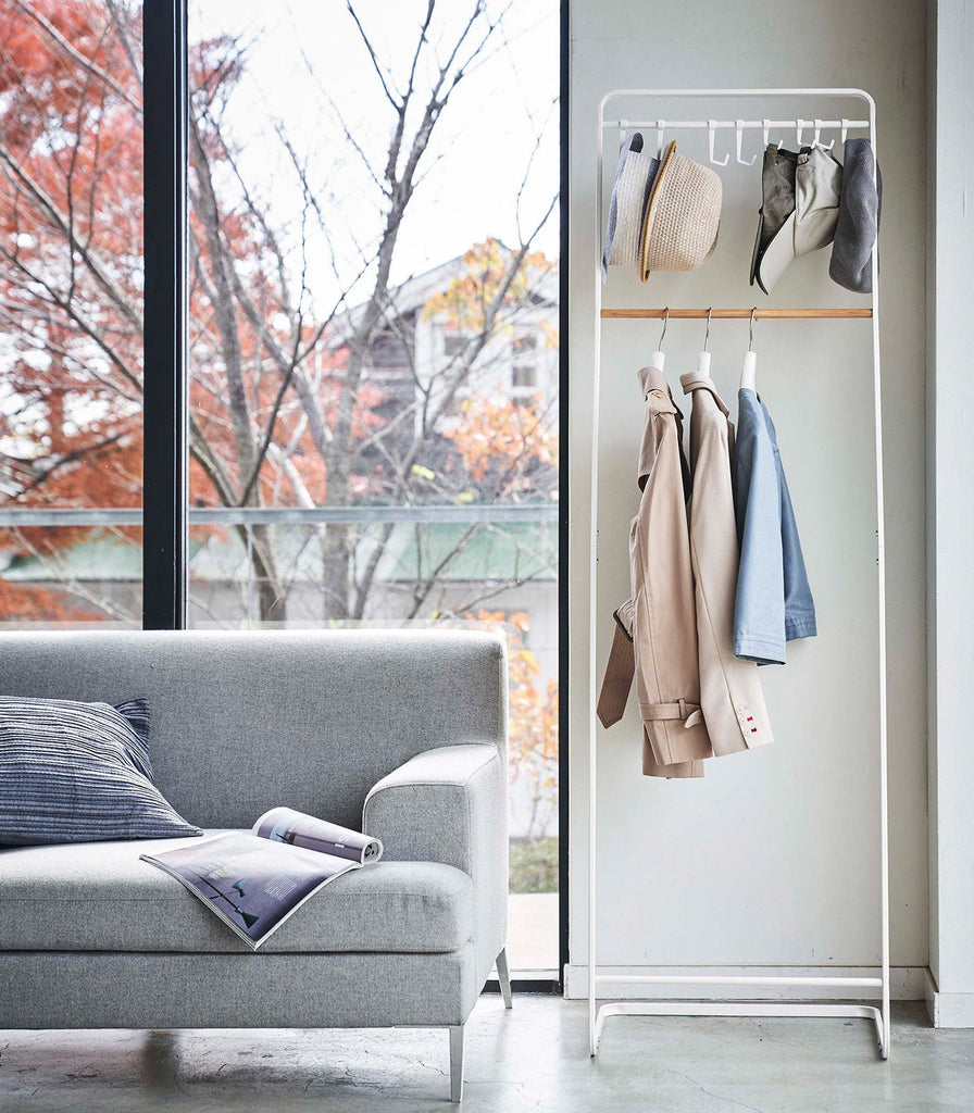 Coat Rack With Hat Storage (66" H)  - Steel + Wood - touchGOODS