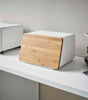 Bread Box With Cutting Board Lid - Steel + Wood - touchGOODS