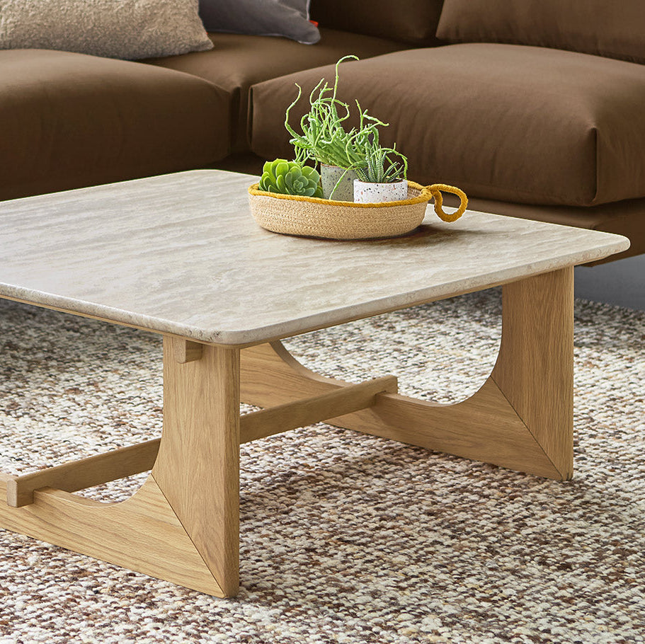 Gus* Modern Portico Square Coffee Table in a styled room setting