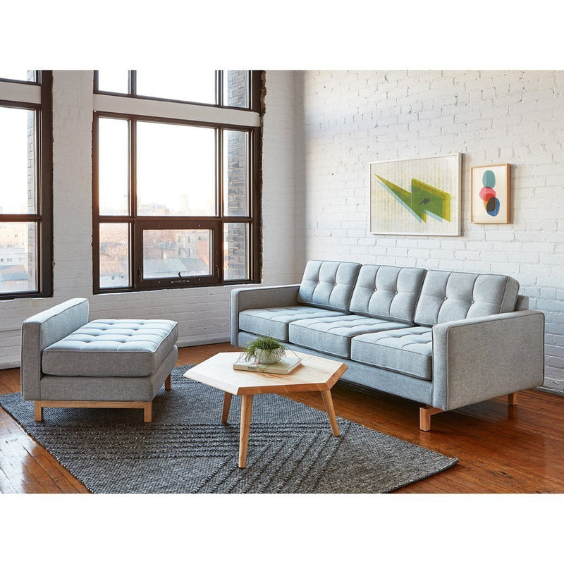 Gus* Modern Jane 2 Lounge Walnut Finish Base in a styled room setting