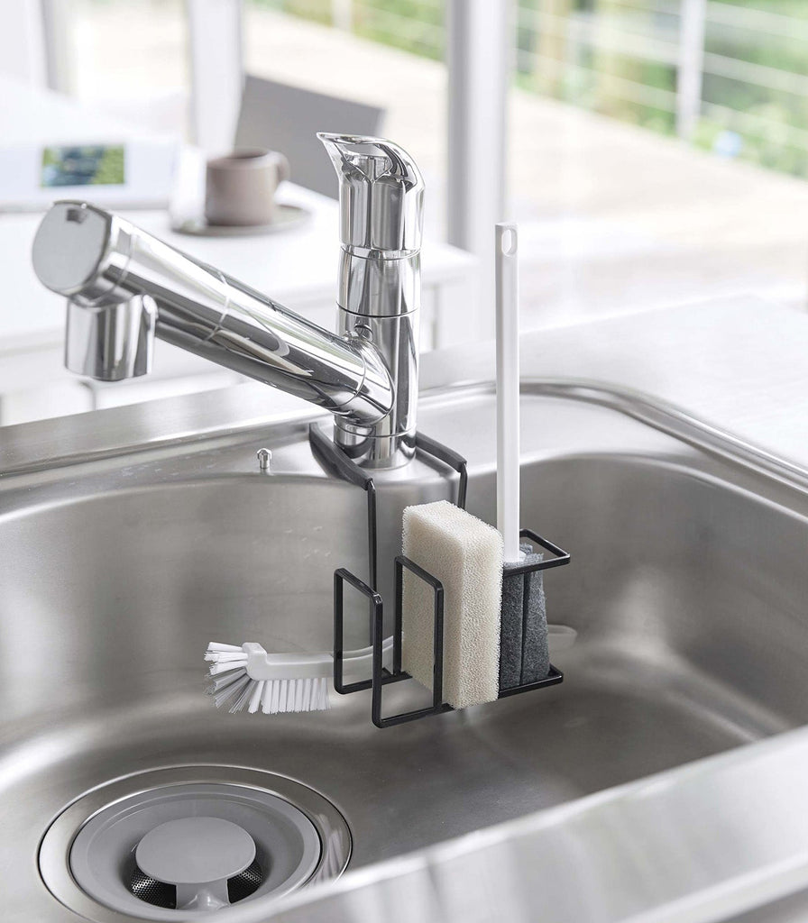 Faucet-Hanging Sponge & Brush Holder - Steel - touchGOODS