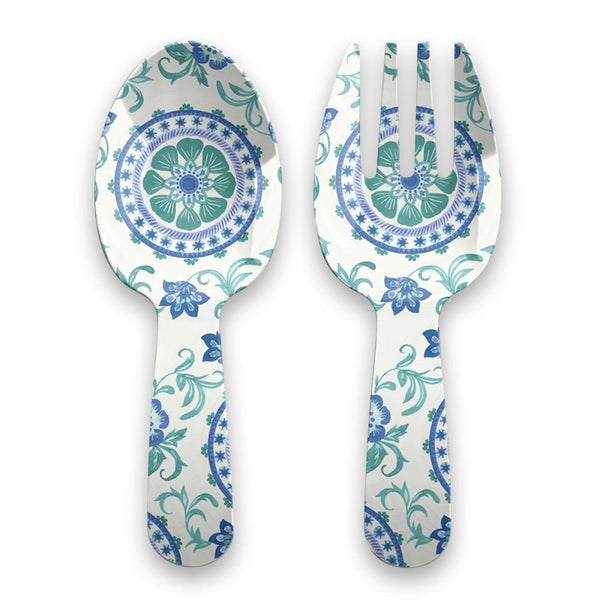 Rio Turquoise Floral Server Set 12.6" - touchGOODS