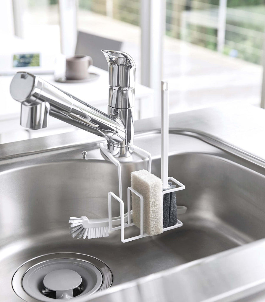 Faucet-Hanging Sponge & Brush Holder - Steel - touchGOODS