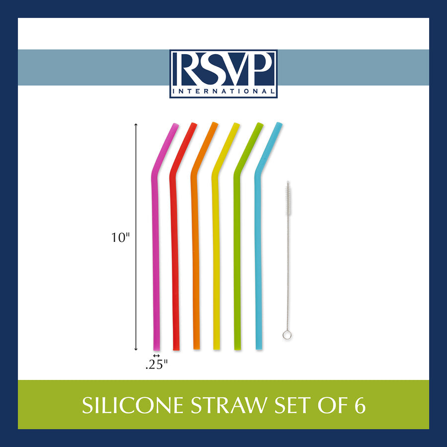 10IN SILICONE STRAW SET OF 6 - touchGOODS