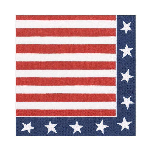 Red, White & Blue Paper Luncheon Napkins - 20 Per Package - touchGOODS