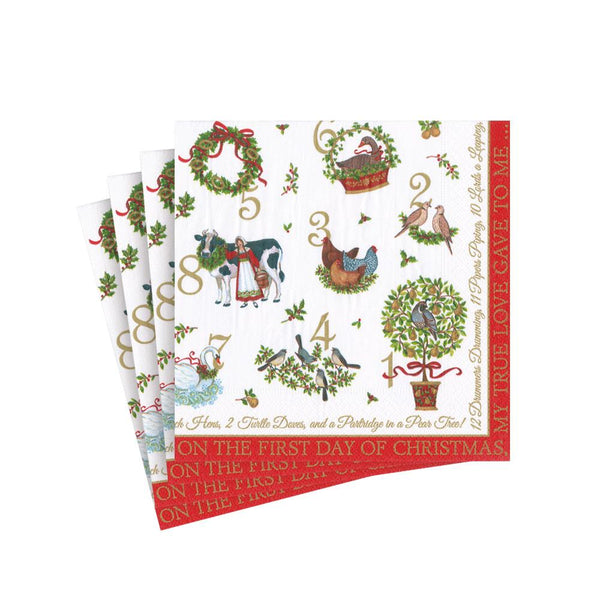 On the 12th Day Paper Cocktail Napkins- 20 Per Package - - touchGOODS