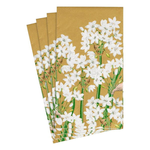Paperwhites Paper Guest Towel Napkins in Gold - 15 Per Package - touchGOODS