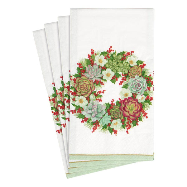 Succulent Wreath Paper Guest Towel Napkins - 15 Per Package - touchGOODS