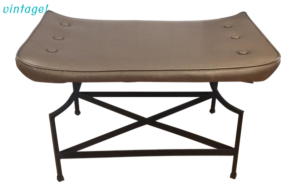 Mid-century Gold Vinyl Bench | touchGOODS