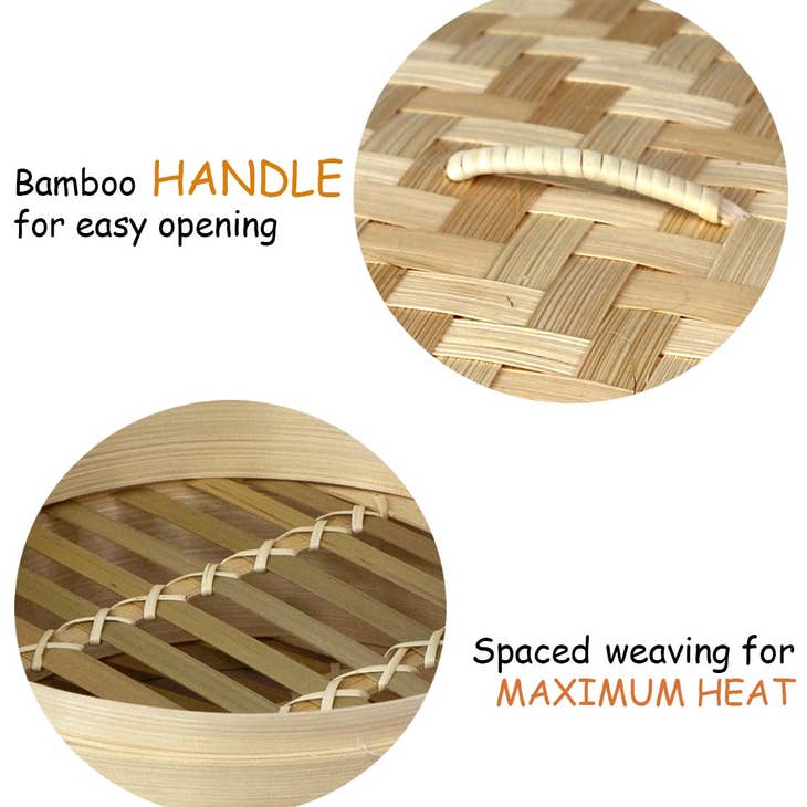 2-Tier Bamboo Steamer Basket - touchGOODS