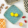 Decorative Woven Square Bamboo Tray - Turquoise - touchGOODS