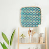 Decorative Woven Square Bamboo Tray - Turquoise - touchGOODS