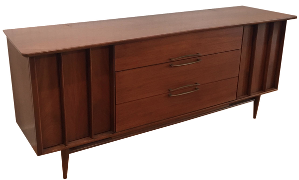 Vintage Mid Century Modern Kent Coffey Eloquence Walnut Dresser & Mirror - touchGOODS