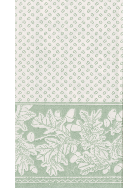 Oak Leaves & Acorns Sage Green/Ivory Airlaid Guest Towel - 12 Per Package - touchGOODS