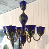 Vintage Cobalt Blue Prague Glass Chandelier | touchGOODS