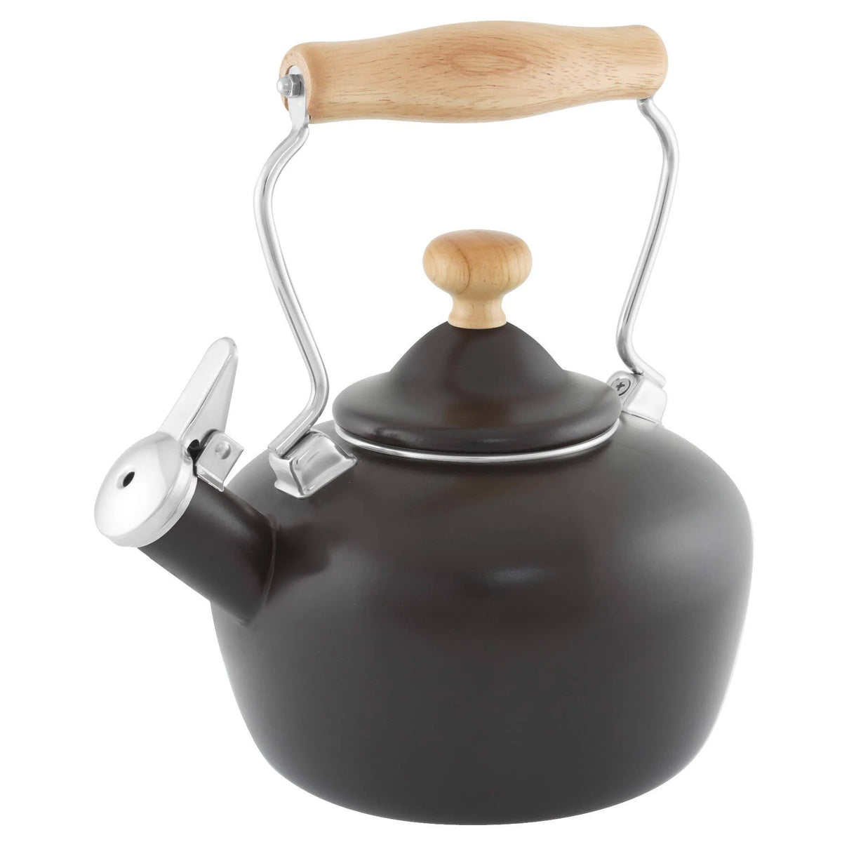 Chantal Sven Matte Black Tea Kettle with Wood Handle