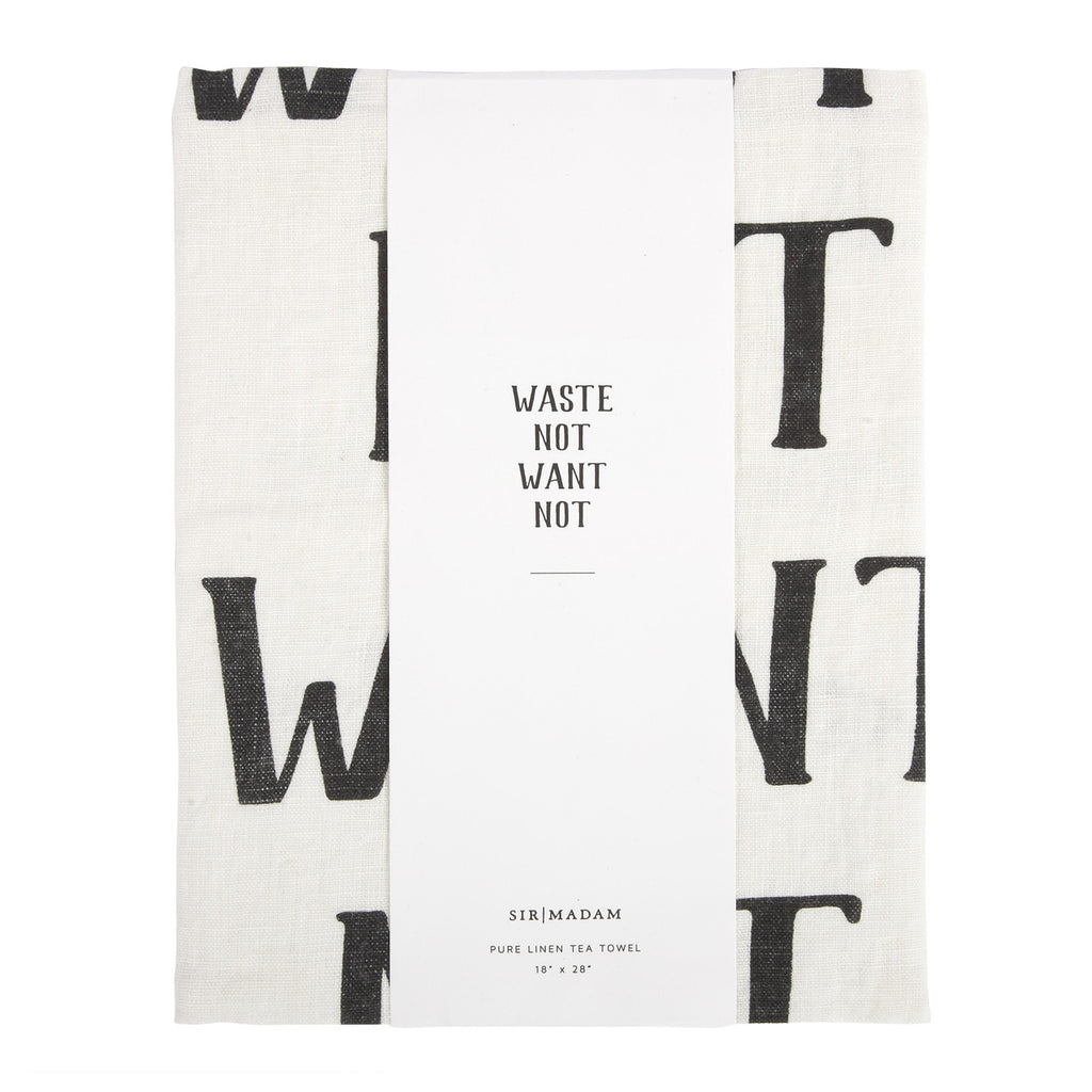 Waste Not, Want Not Pure Linen Tea Towel - touchGOODS